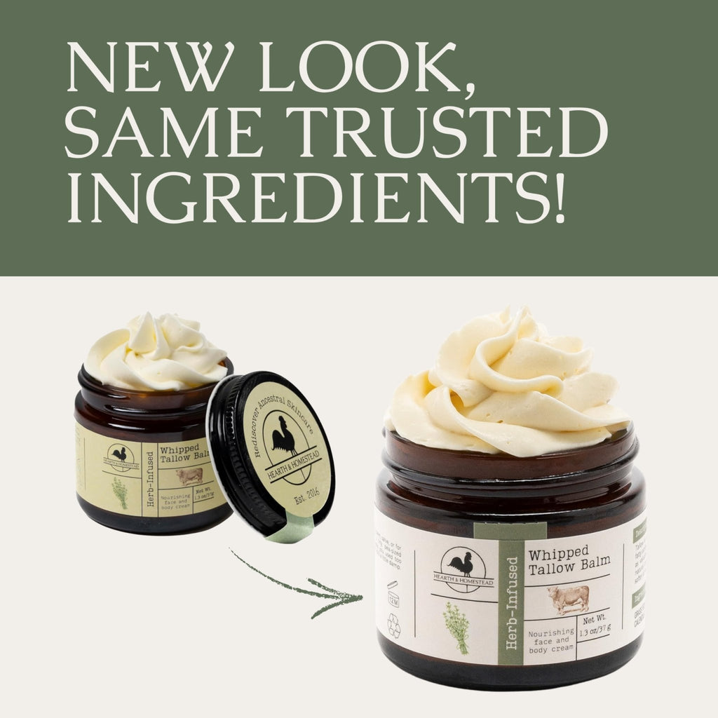 Hearth and Homestead: Handmade Whipped Tallow Balm (Unscented/Herb-Infused) - FENGGESTORE20