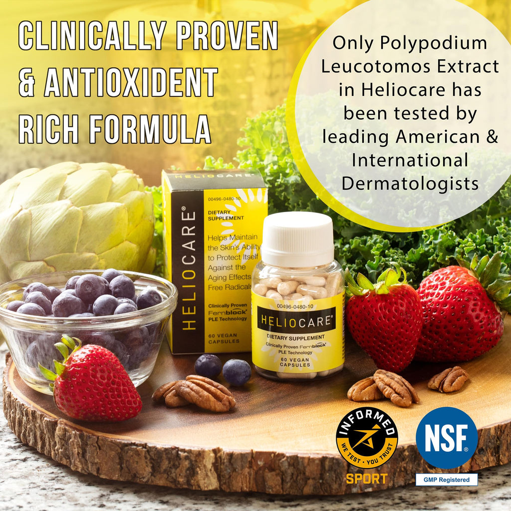 Heliocare Skin Care Dietary Supplement: 240mg Polypodium Leucotomos Extract Pills - Antioxidant Rich Formula with Fernblock - FENGGESTORE20