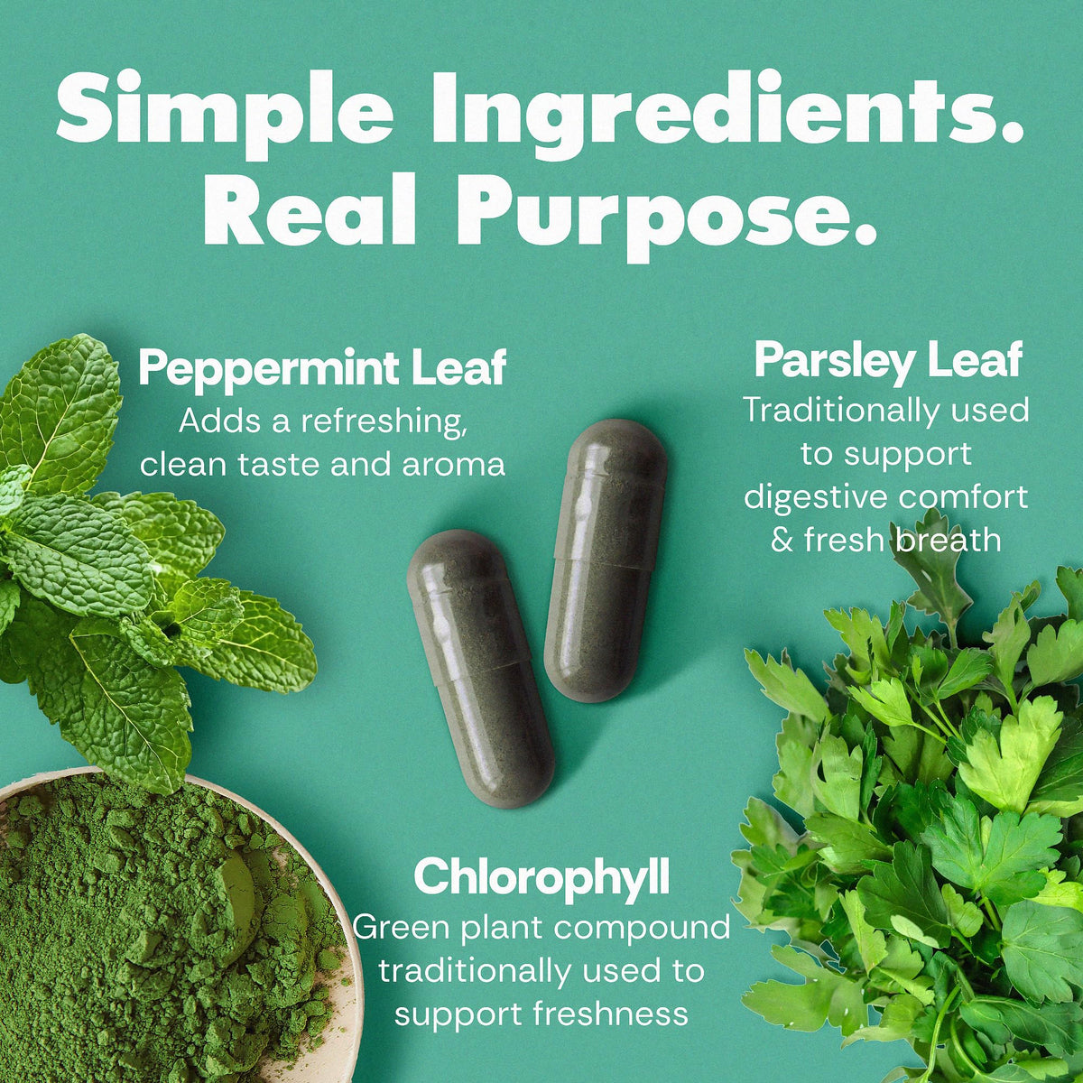 Her Fantasy Box | Body Magic | Chlorophyll Capsules - 30 Vegan Capsules for Detox, Digestion, Gut Health, Skin Support - FENGGESTORE20