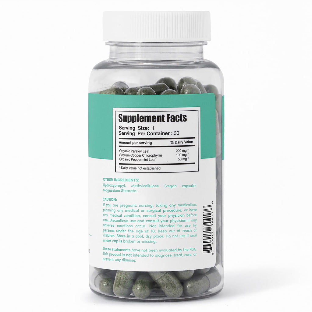 Her Fantasy Box | Body Magic | Chlorophyll Capsules - 30 Vegan Capsules for Detox, Digestion, Gut Health, Skin Support - FENGGESTORE20
