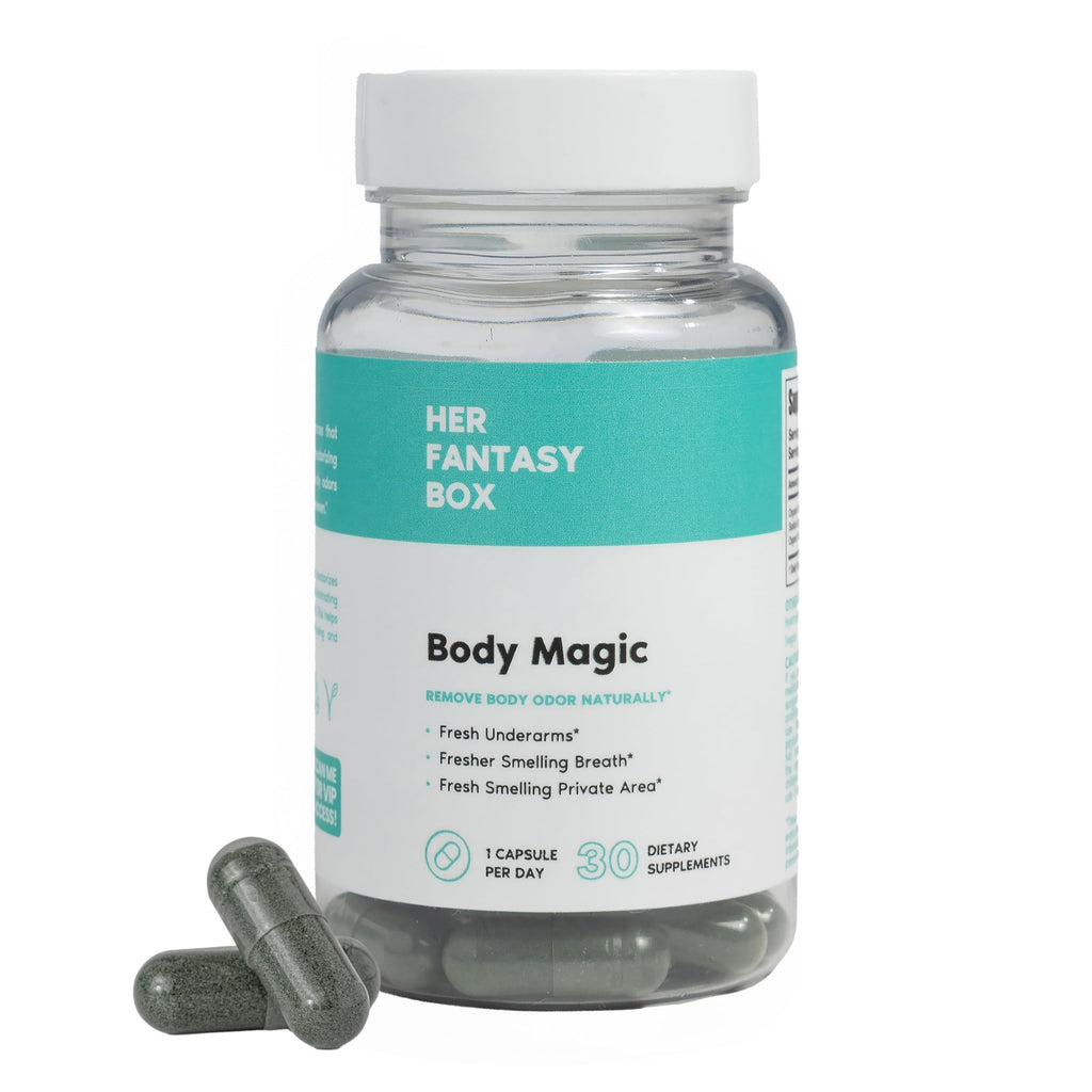 Her Fantasy Box | Body Magic | Chlorophyll Capsules - 30 Vegan Capsules for Detox, Digestion, Gut Health, Skin Support - FENGGESTORE20