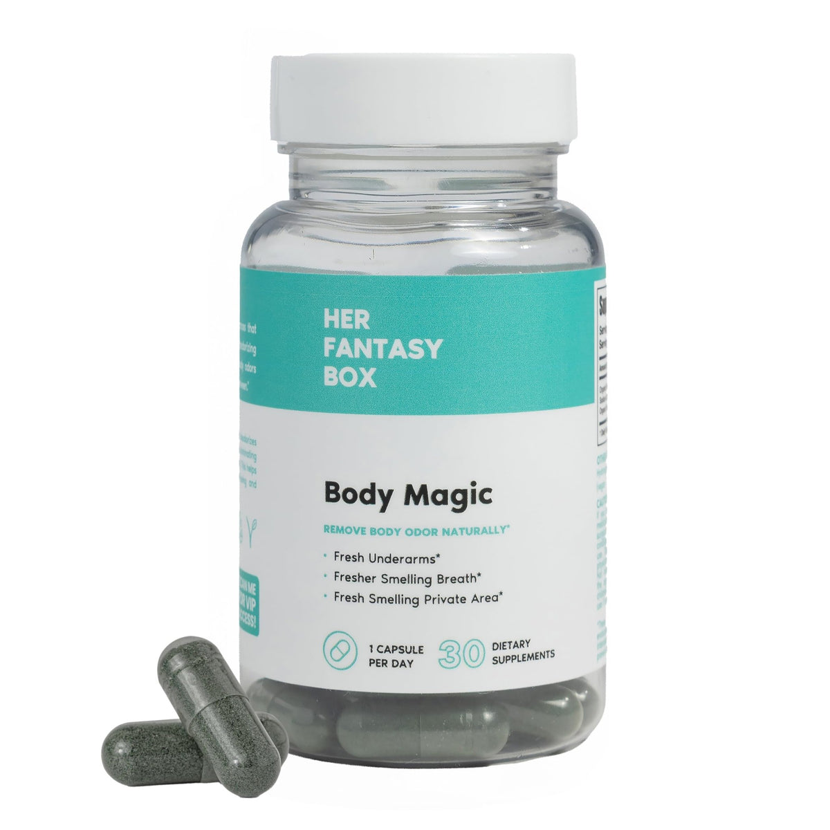 Her Fantasy Box | Body Magic | Chlorophyll Capsules - 30 Vegan Capsules for Detox, Digestion, Gut Health, Skin Support - FENGGESTORE20