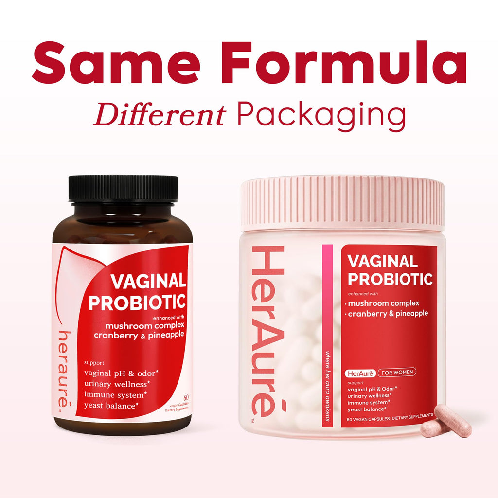 HerAure Vaginal Probiotics for Women - pH Balance, Healthy Vaginal Odor, Vaginal Flora, Yeast Balance, Women Probiotics and Prebiotics, Immune Support - FENGGESTORE20