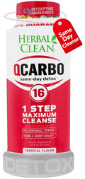 Herbal Clean Qcarbo16 Same-Day Detox Cleanse Drink (16 fl oz) - Tropical Flavor Full Body Cleanse* Detox Drink for Moderate Toxin Level* - FENGGESTORE20