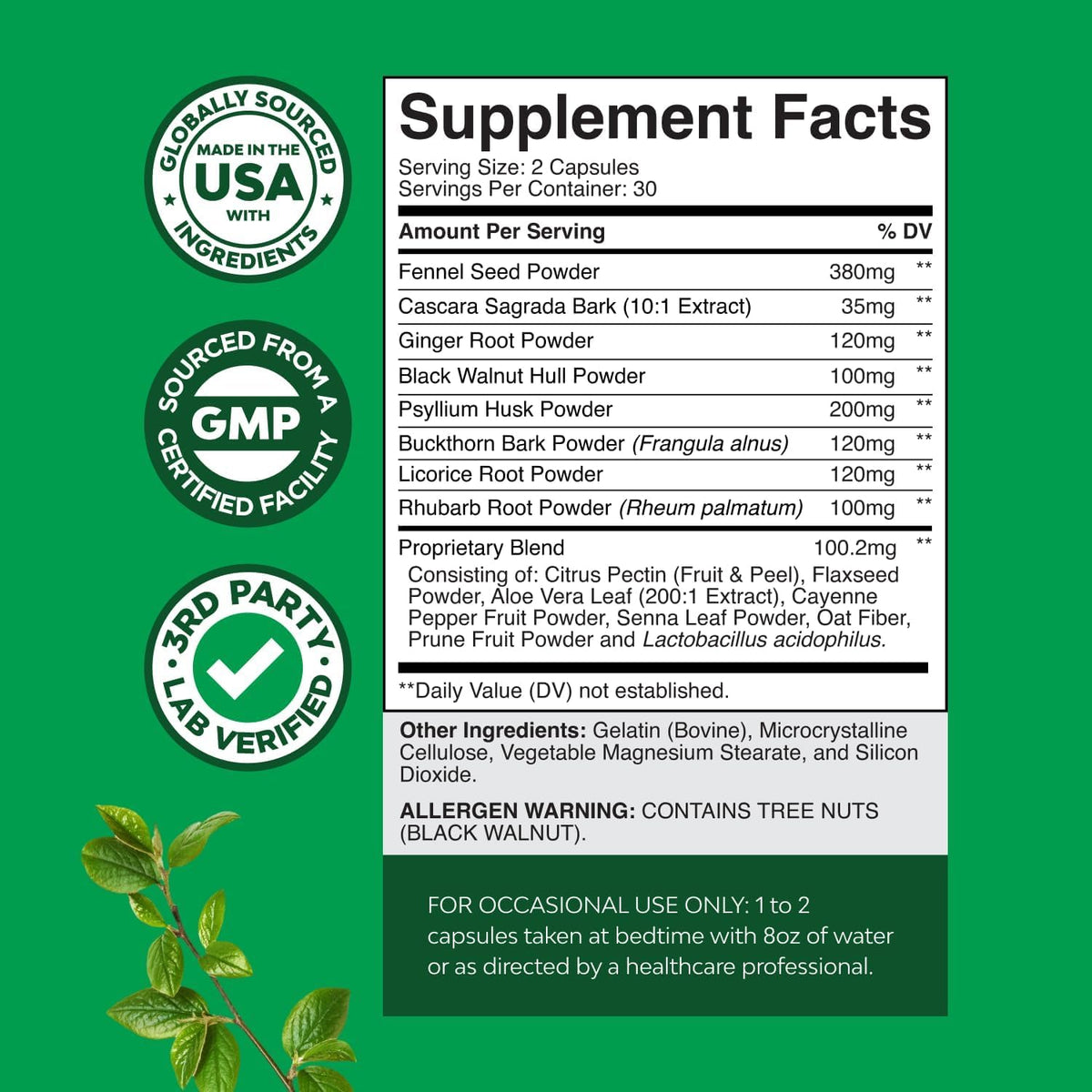 Herbal Colon Cleanse for Women & Men - 15 Day Gut Cleanse Detox for Women & Men with Senna Leaf Cascara Sagrada & Psyllium Husk for Fasting Acting Relief - FENGGESTORE20