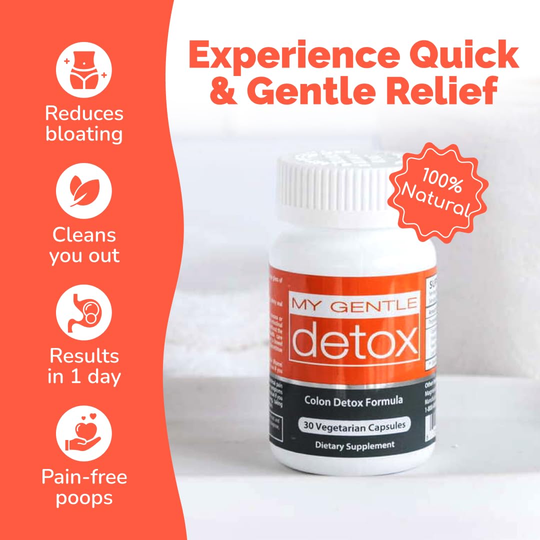 Herbal Nitro My Gentle Detox Cleanse for Women & Men - Poop Pills for Constipation Relief - Overnight Colon Cleanse Natural - FENGGESTORE20