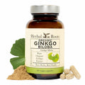 Herbal Roots Organic Ginkgo Biloba Made with Pure Organic Ginkgo Leaf and Extract - 60 Vegan Capsules - FENGGESTORE20