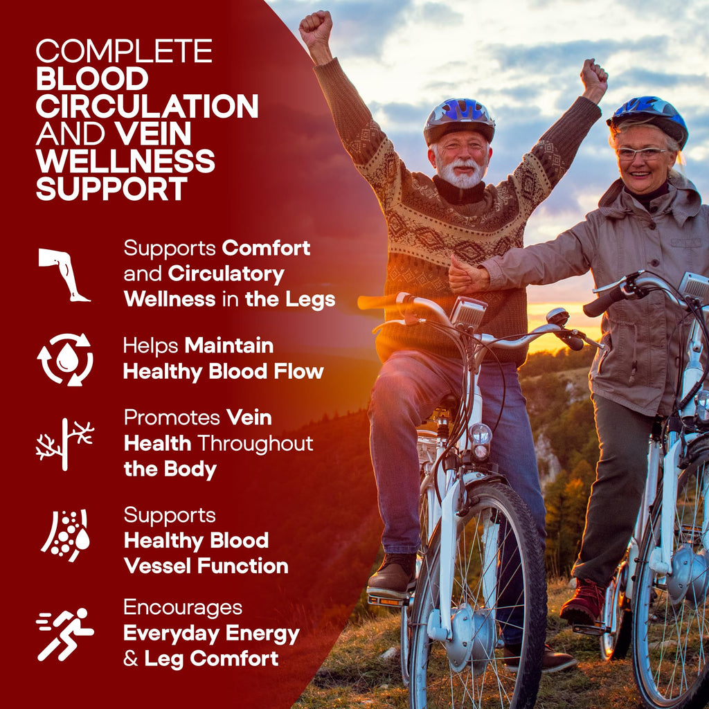 HerbaMe Blood Circulation Supplement, 120 Capsules, Supports Leg Vein, Heart, Vessels and Cardiovascular Health with Niacin, L-Arginine, Ginger, Cayenne Pepper - FENGGESTORE20