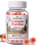 Herbovella Marine Collagen Peptides Gummies for Women- Hydrolyzed Collagen Peptides 1000mg with Biotin, Vitamins, Hyaluronic Acid- for Skin Hair Nails -Sugar Free, 30 Servings, Peach Flavor - FENGGESTORE20
