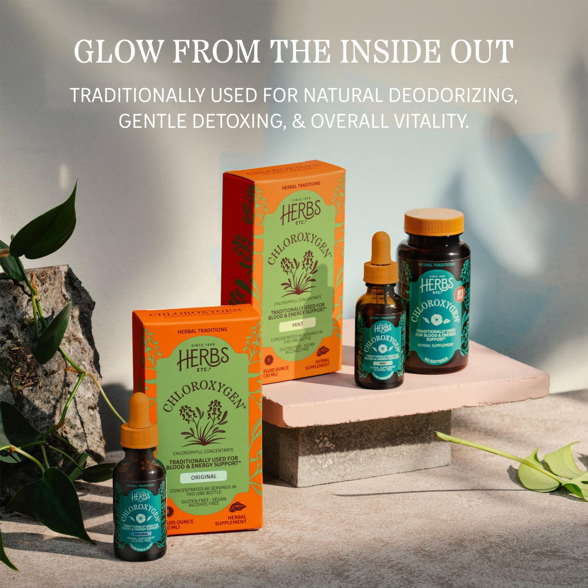 Herbs Etc. ChlorOxygen Chlorophyll Concentrate Softgels - High-Potency Chlorophyll for Detoxification Support - Deodorizing - Skin, Gut - FENGGESTORE20
