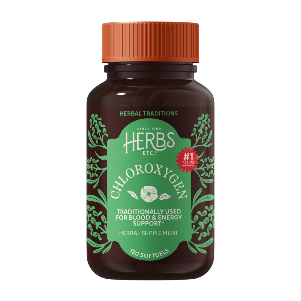 Herbs Etc. ChlorOxygen Chlorophyll Concentrate Softgels - High-Potency Chlorophyll for Detoxification Support - Deodorizing - Skin, Gut - FENGGESTORE20