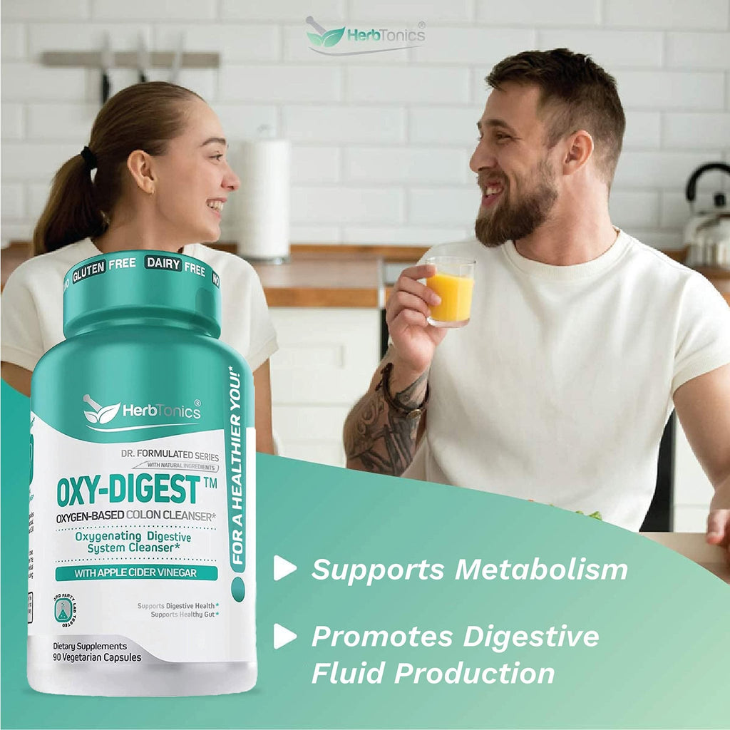 Herbtonics Oxygen Based Colon Cleanse and Detox Digestive System Formula | with Apple Cider Vinegar | Colon Cleanser Pills for Adults - FENGGESTORE20