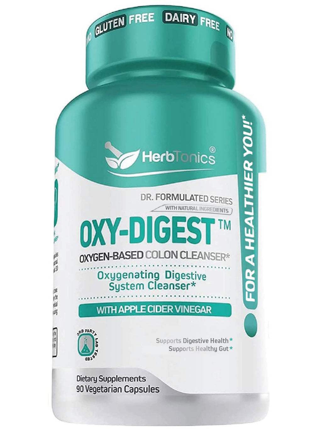Herbtonics Oxygen Based Colon Cleanse and Detox Digestive System Formula | with Apple Cider Vinegar | Colon Cleanser Pills for Adults - FENGGESTORE20