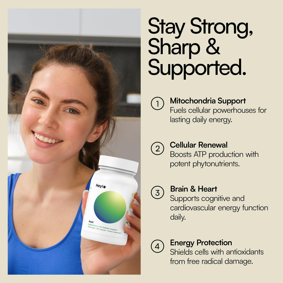 Heylo Multi+ Advanced Multivitamin Supplement – Boosts Energy, Enhances Immune Support, Provides Antioxidant Protection, Promotes Detoxification - FENGGESTORE20