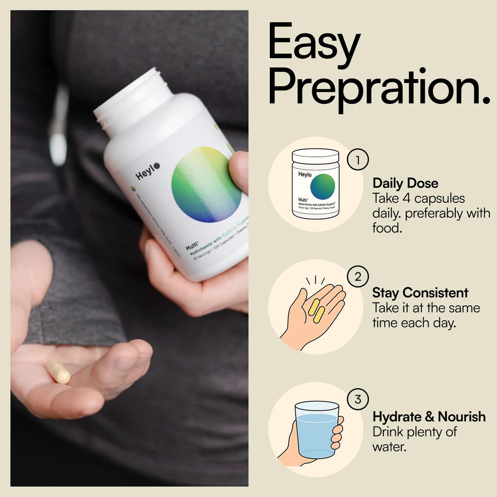 Heylo Multi+ Advanced Multivitamin Supplement – Boosts Energy, Enhances Immune Support, Provides Antioxidant Protection, Promotes Detoxification - FENGGESTORE20