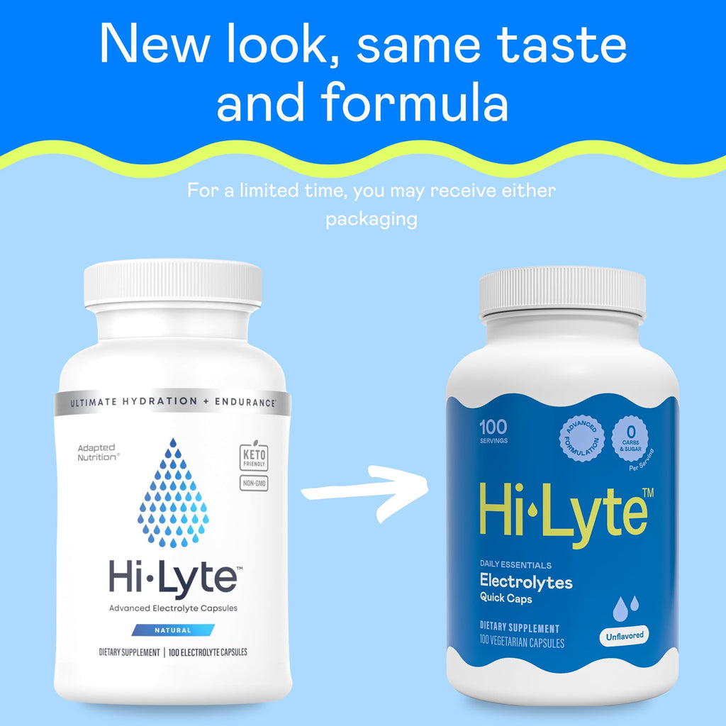 Hi-Lyte Unflavored Electrolyte Capsules - Hydration Support Supplement Tablets - Sodium, Potassium, Magnesium - 100 Servings - FENGGESTORE20