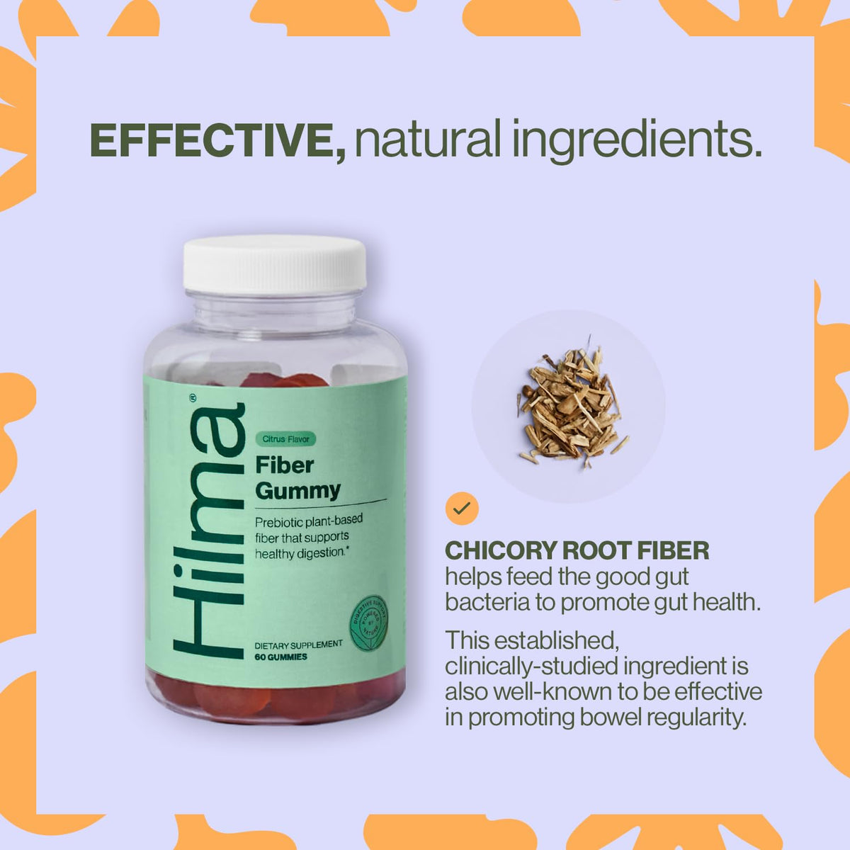 Hilma Prebiotic Fiber Gummies, Daily Fiber Supplement, Gummies for Adults, Supports Gut Health for Women and Promotes Regularity, - FENGGESTORE20