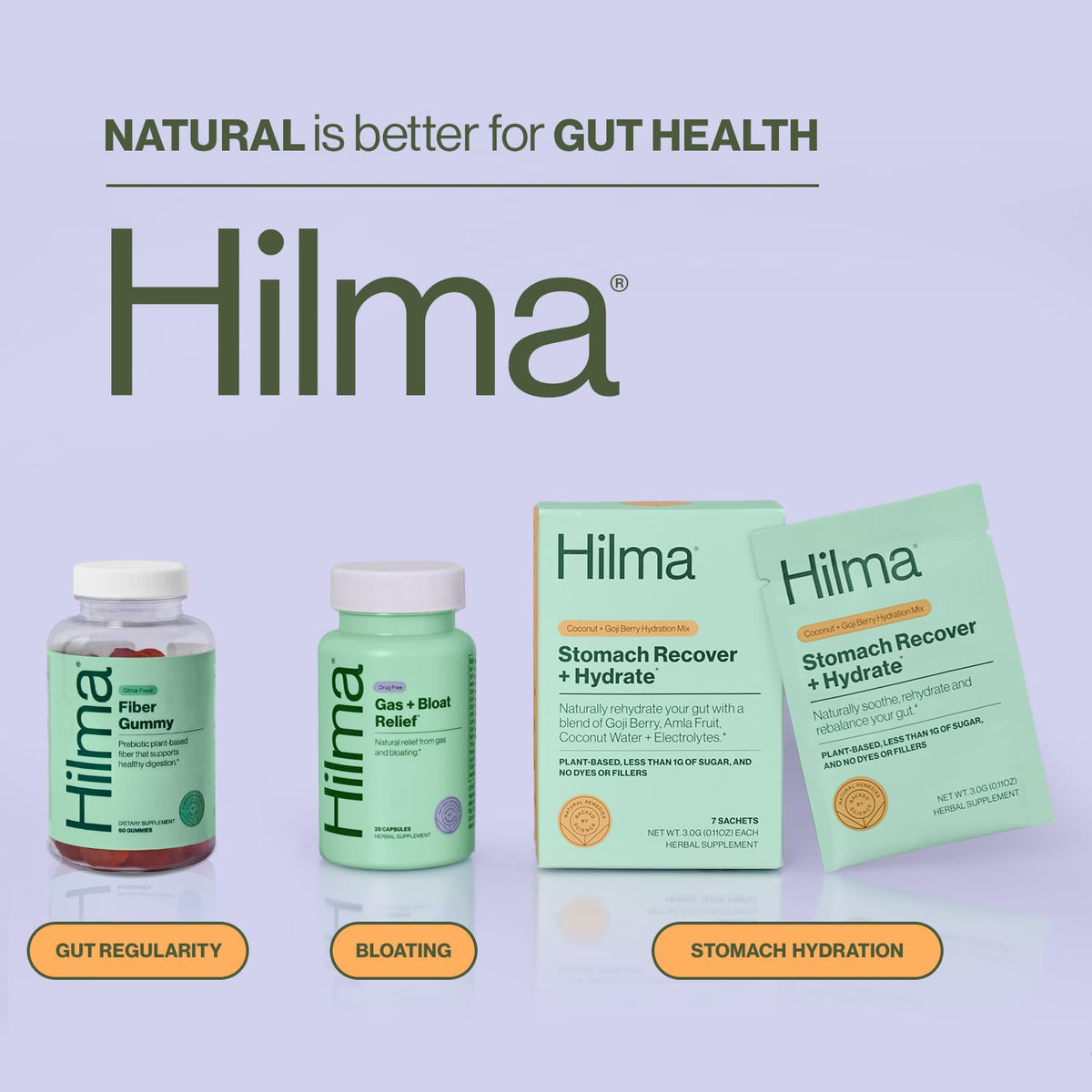 Hilma Prebiotic Fiber Gummies, Daily Fiber Supplement, Gummies for Adults, Supports Gut Health for Women and Promotes Regularity, - FENGGESTORE20