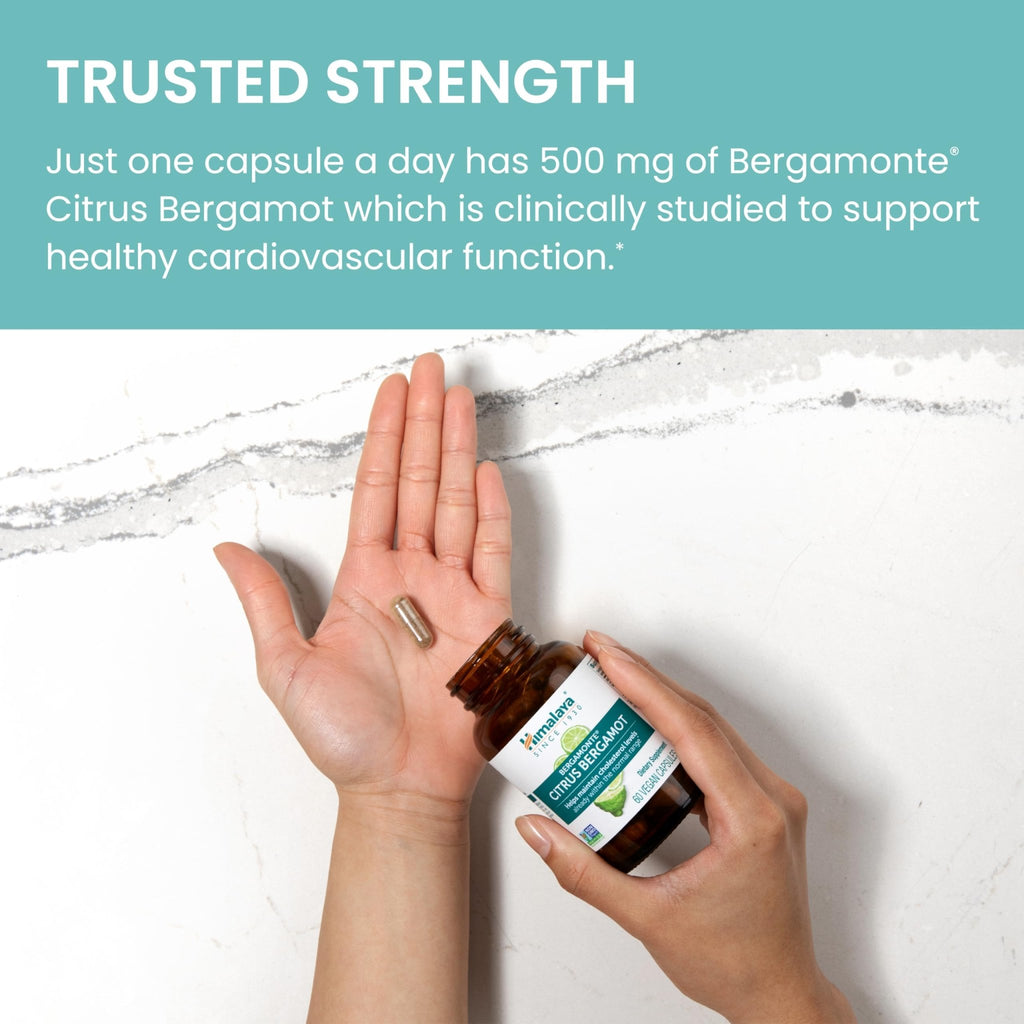 Himalaya Citrus Bergamot, Herbal Supplement for Daily Wellness, Vegan, Gluten Free, 500 mg Bergamonte® Extract, 60 Capsules - FENGGESTORE20
