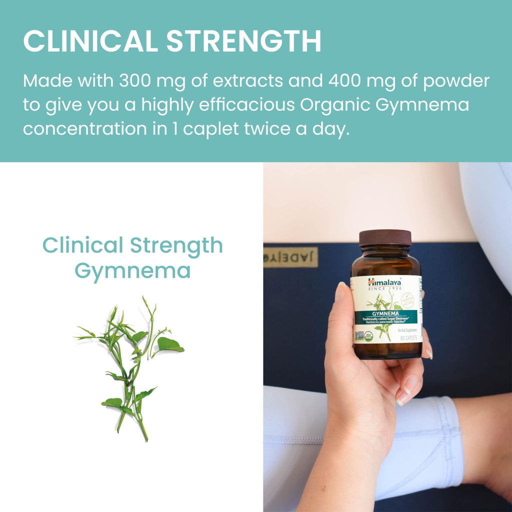Himalaya Organic Gymnema Sylvestre – Herbal Glucose Metabolism Support - USDA Organic, Non-GMO, Vegan, Gluten Free, Additive Free, 700 mg, 60 Caplets - FENGGESTORE20