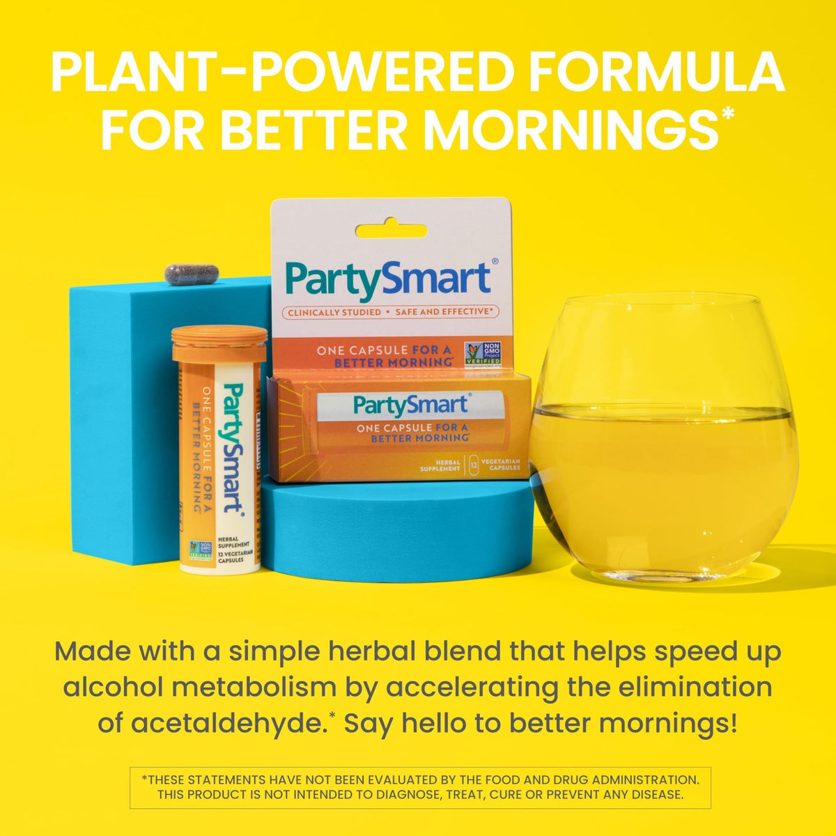 Himalaya PartySmart, 12 Capsule Tube - Alcohol Breakdown Liver Support for a Better Morning After Drinking - Plant Based, Vegan, Non-GMO - FENGGESTORE20