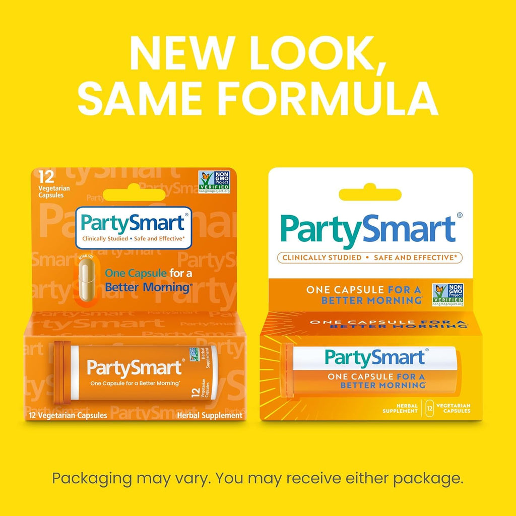 Himalaya PartySmart, 12 Capsule Tube - Alcohol Breakdown Liver Support for a Better Morning After Drinking - Plant Based, Vegan, Non-GMO - FENGGESTORE20