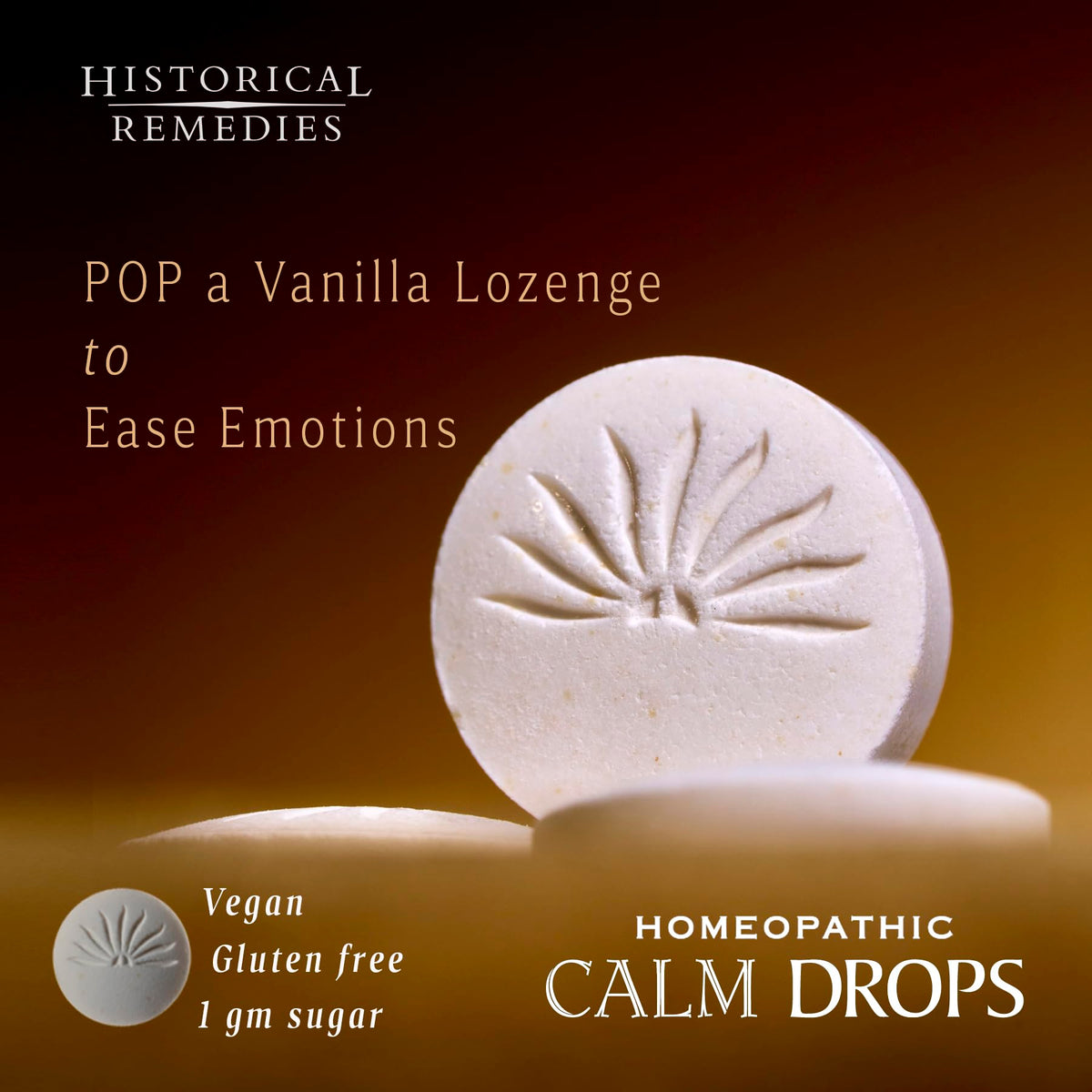 Historical Remedies Calm Drops Homeopathic Lozenges (1 Pack)| Natural Care for Emotional Stress Relief, Vegan & Gluten-Free Organic Vanilla Flavor Drops to Promote Relaxation and a Sense of Calm - FENGGESTORE20