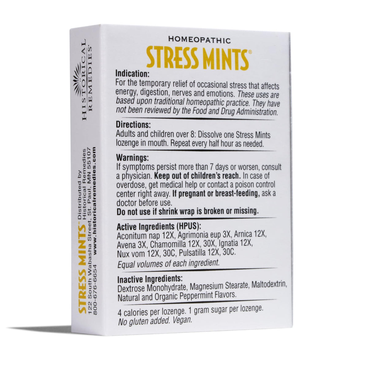 Historical Remedies Stress Mints (1 Pack) | Homeopathic Lozenges to Aid Stress & Digestion, Organic Peppermint Flavor, Vegan & Gluten-Free, Non-Habit Forming - FENGGESTORE20