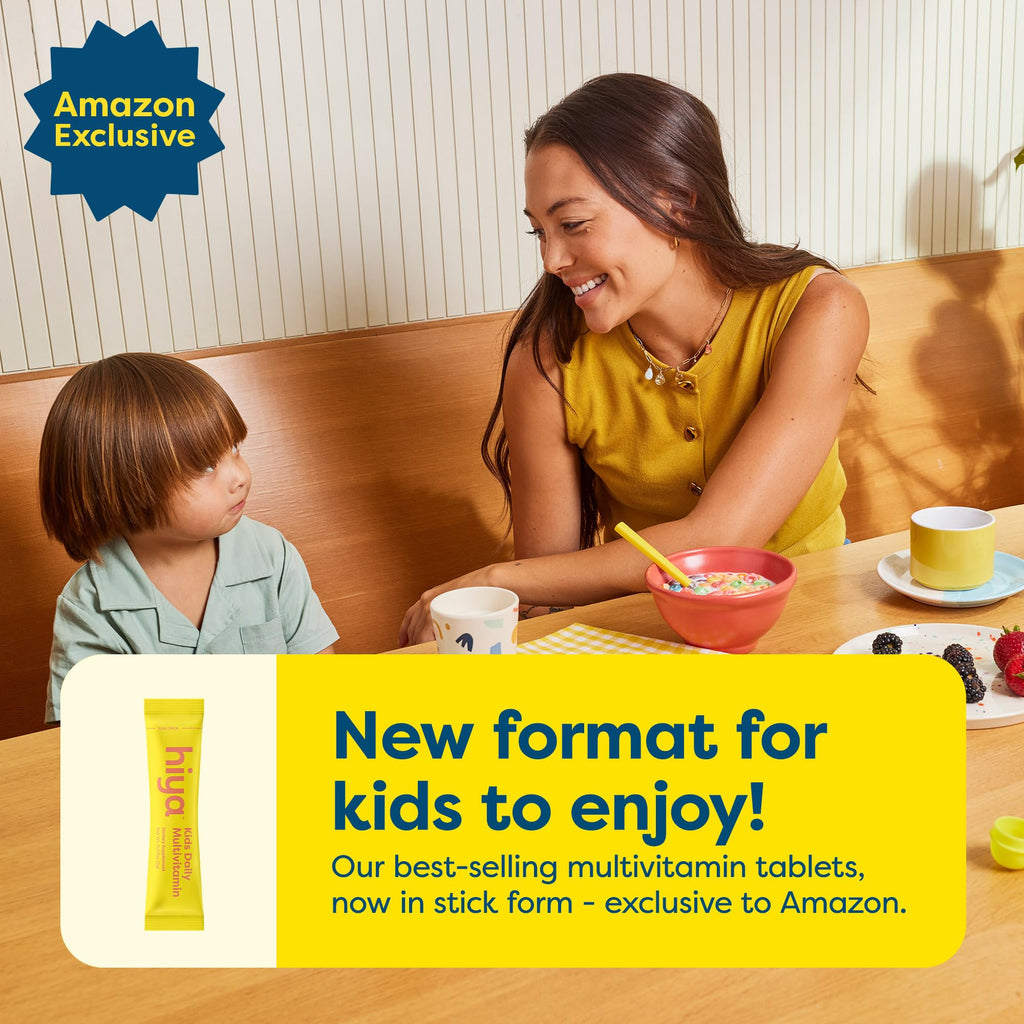 Hiya Kids Multivitamin – 15+ Essential Vitamins & Minerals with Fruits & Veggies for Ages 2+, Supports Growth, Development & Immune - FENGGESTORE20