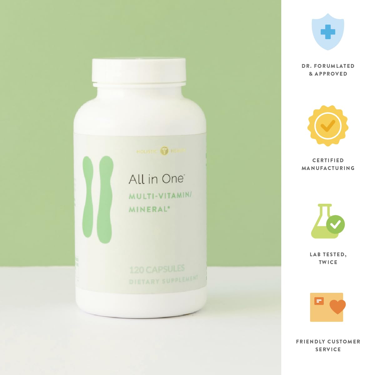 Holistic Health All in ONE Multi Vitamin and Mineral for Antioxidant Boost, Multi Minerals Supplement for Supporting Methylation - FENGGESTORE20