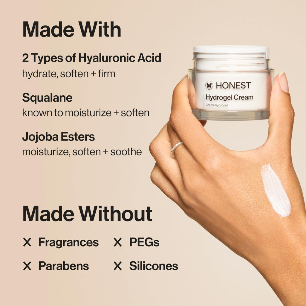 Honest Beauty Hydrogel Cream with Hyaluronic Acid, Lightweight Moisturizing Water, Gentle for Sensitive Skin - FENGGESTORE20