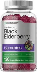 Horbaach Black Elderberry Gummies | 120 Count | Sambucus Extract | with Zinc and Vitamin C | Berry Flavor | Vegan, Non-GMO - FENGGESTORE20