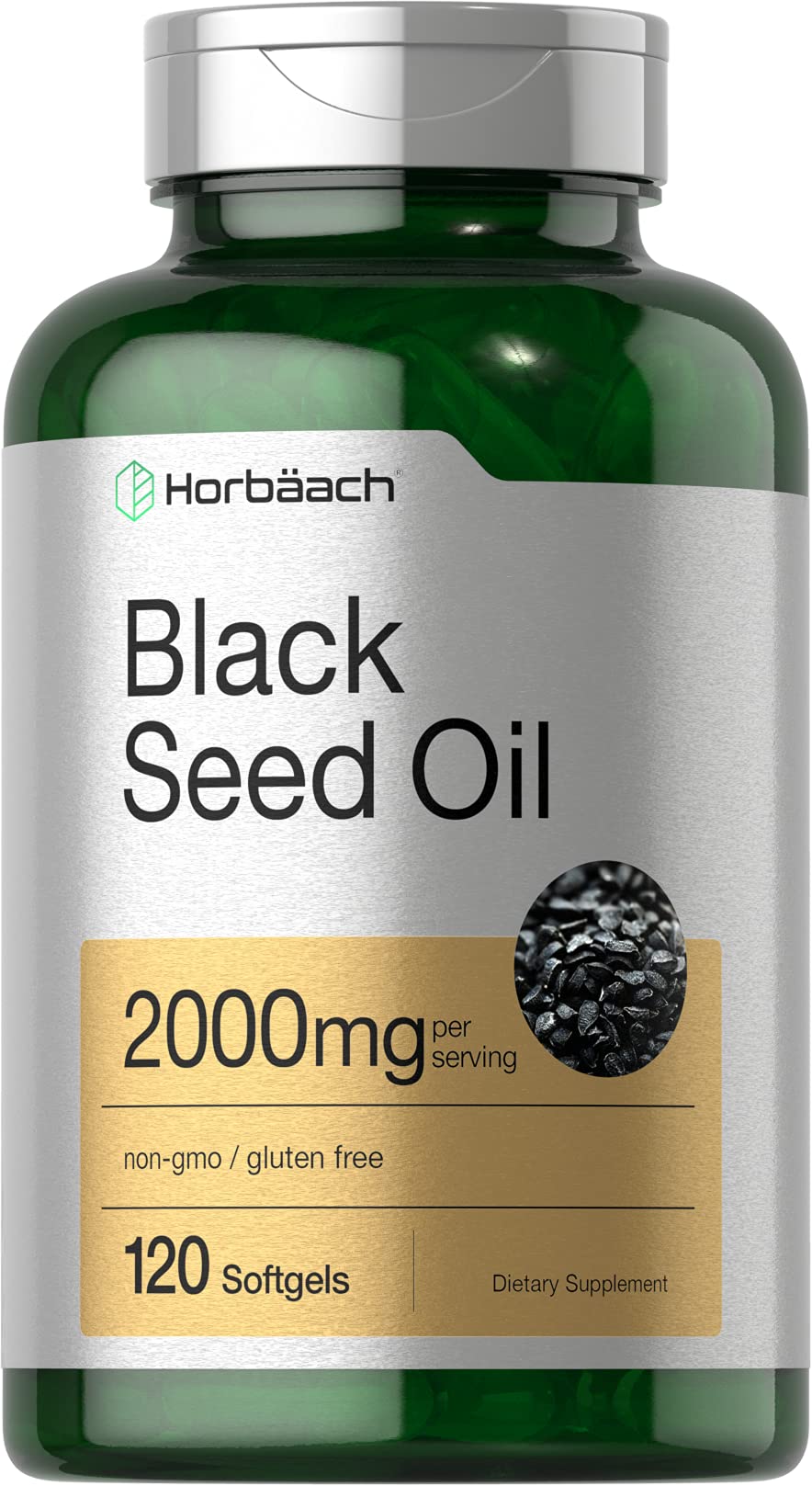 Horbaach Black Seed Oil Cold Pressed Softgel Capsules | 2000mg | 120 Count | Supplement with Omega 6 and 9 | Nigella Sativa - FENGGESTORE20