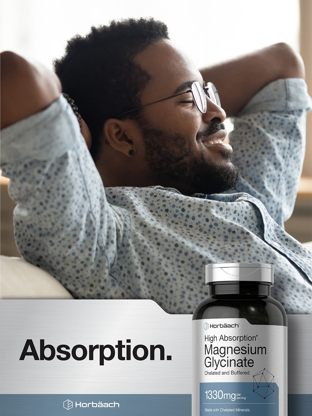 Horbaach Magnesium Glycinate 1330mg | 250 Capsules | Buffered with Chelated Minerals | 240 mg per Serving | Non-GMO, Gluten Free Supplement - FENGGESTORE20