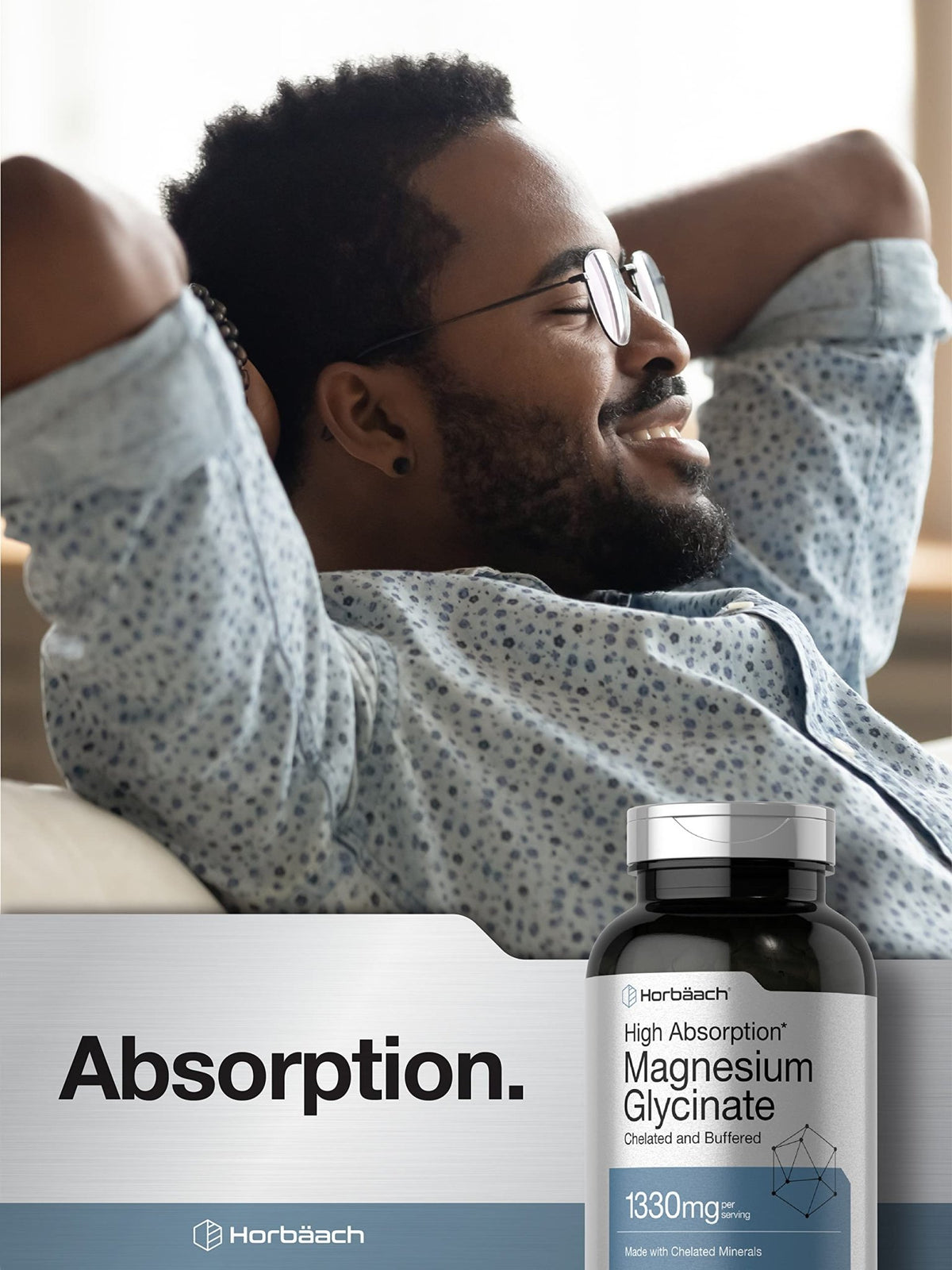 Horbaach Magnesium Glycinate 1330mg | 250 Capsules | Buffered with Chelated Minerals | 240 mg per Serving | Non-GMO, Gluten Free Supplement - FENGGESTORE20