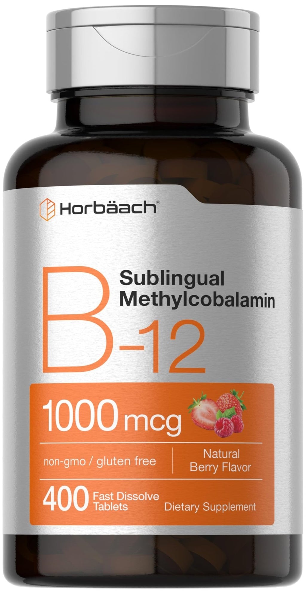 Horbaach Vitamin B12 1000 mcg Sublingual | 400 Fast Dissolve Tablets | Methylcobalamin Supplement for Women and Men - FENGGESTORE20