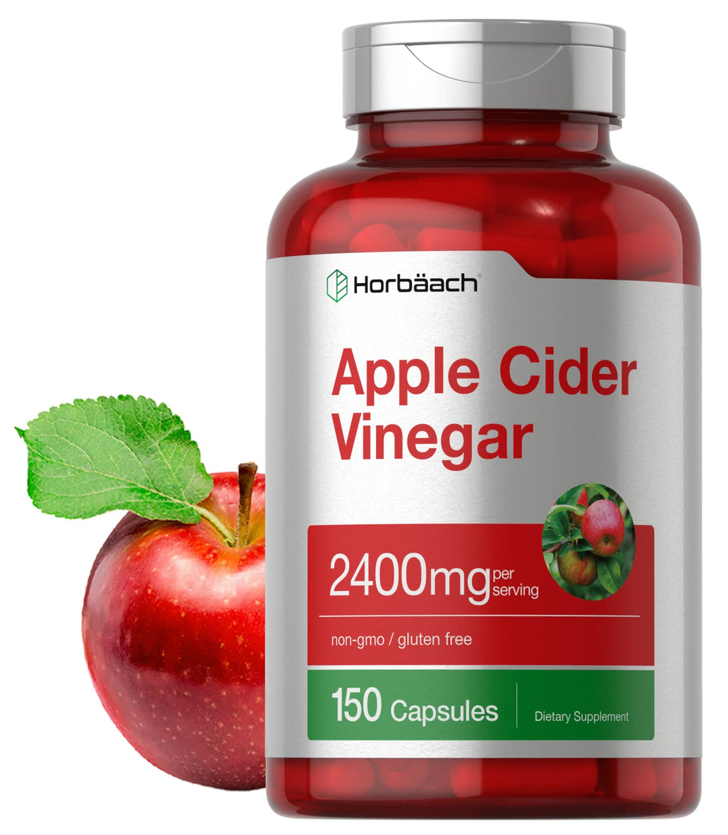 Horbäach Apple Cider Vinegar Capsules | 2400mg | 150 Count | Non-GMO, Gluten Free Supplement - FENGGESTORE20