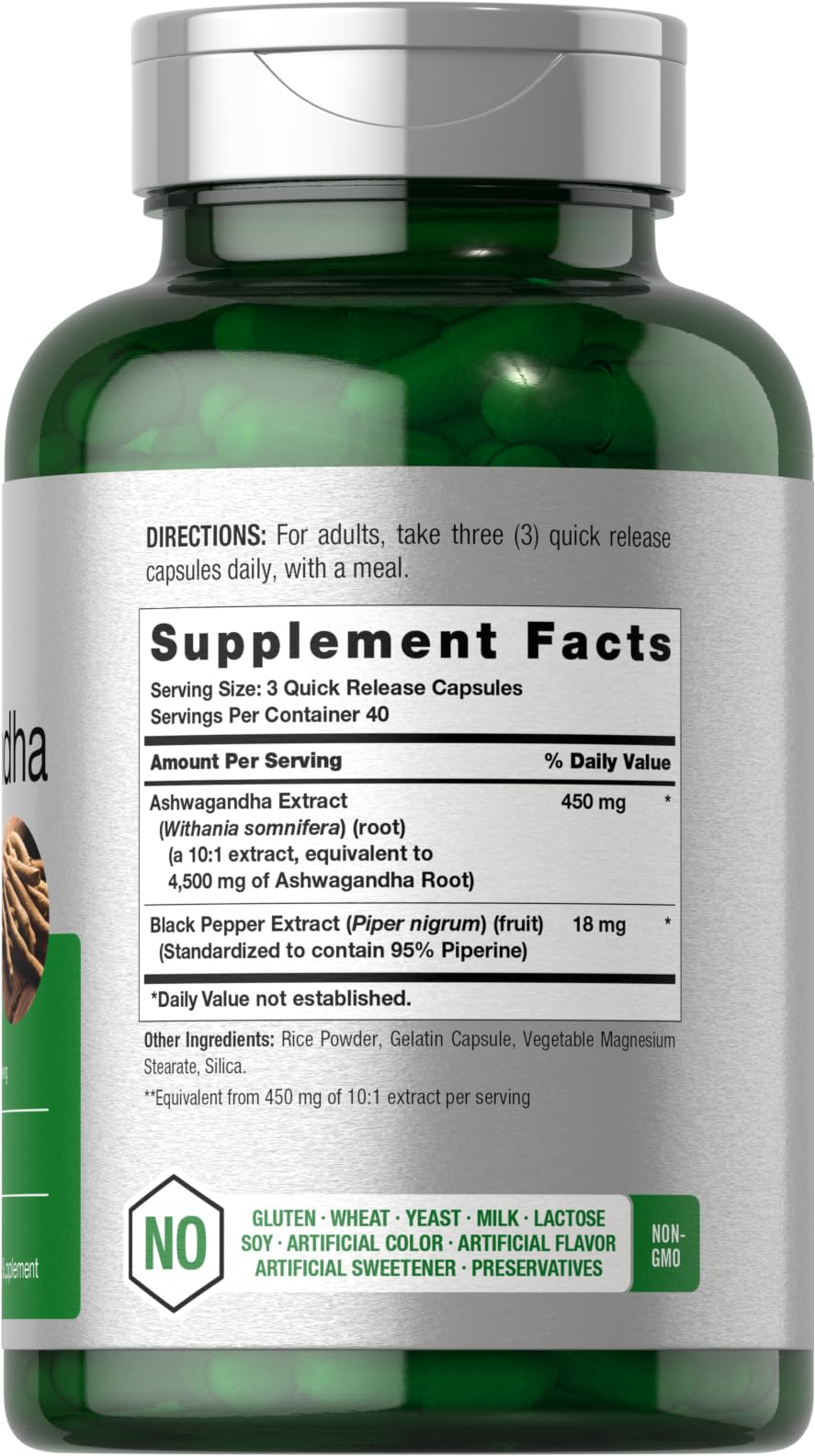 Horbäach Ashwagandha Supplement | Max Strength | 120 Capsules | Non-GMO, Gluten Free - FENGGESTORE20