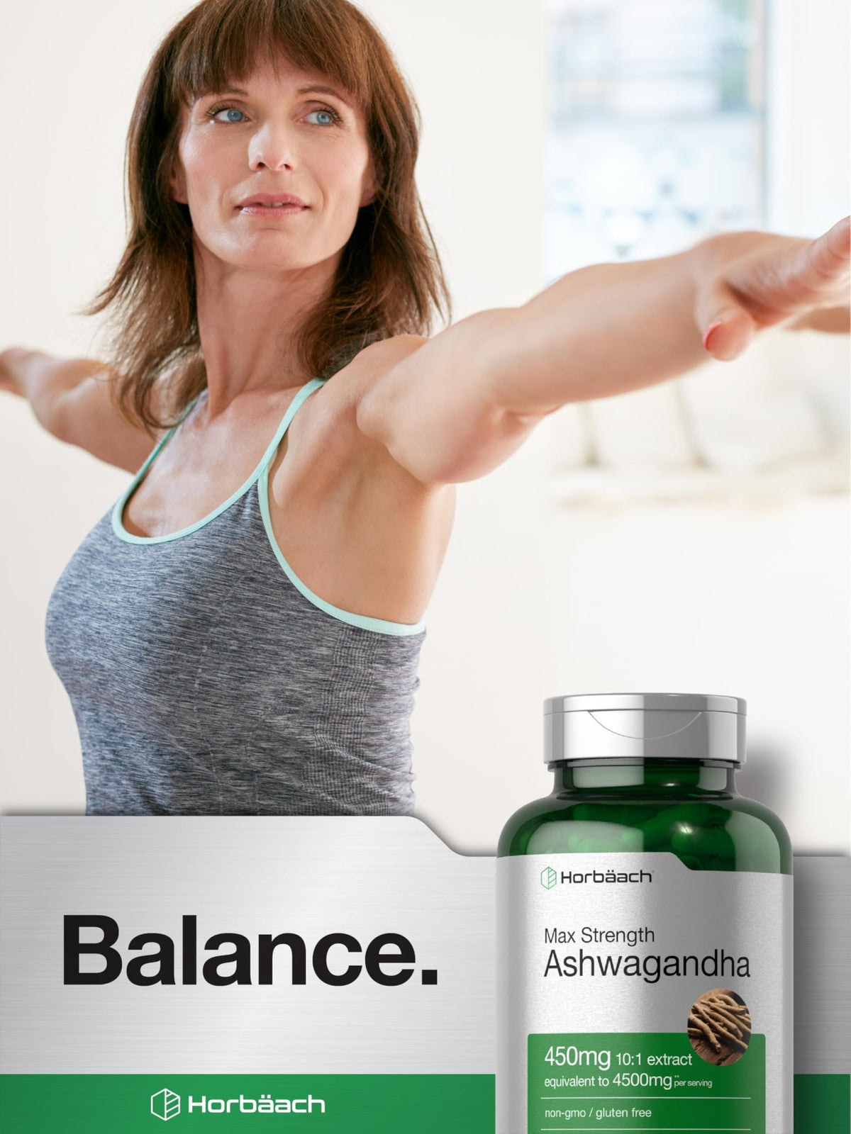 Horbäach Ashwagandha Supplement | Max Strength | 120 Capsules | Non-GMO, Gluten Free - FENGGESTORE20