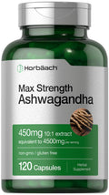 Horbäach Ashwagandha Supplement | Max Strength | 120 Capsules | Non-GMO, Gluten Free - FENGGESTORE20