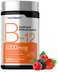 Horbäach B12 Vitamin 5000 mcg | 120 Fast Dissolve Tablets | Sublingual Methylcobalamin | Natural Berry Flavor | Vegan, Non-GMO - FENGGESTORE20