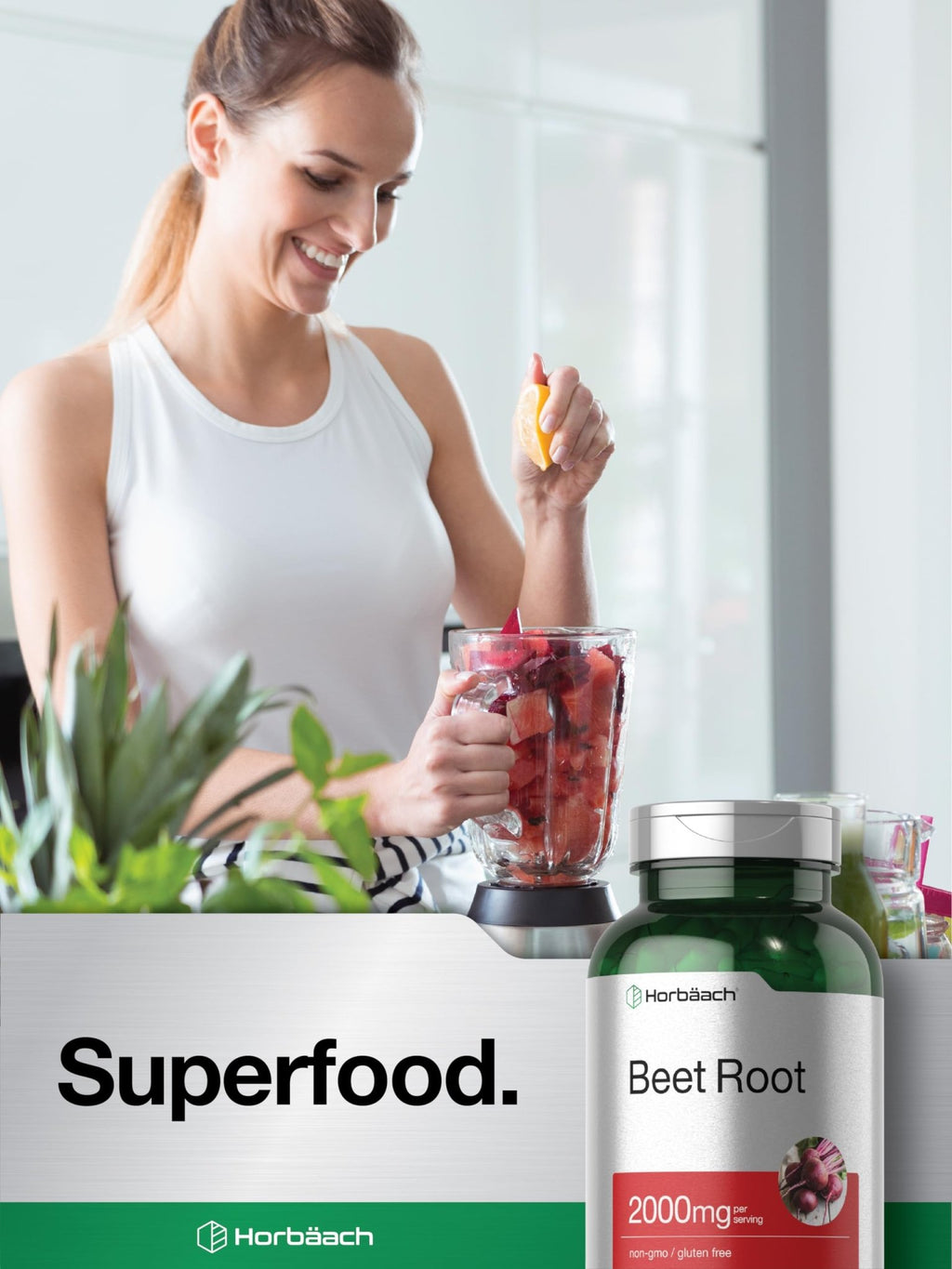 Horbäach Beet Root Powder Capsules | 220 Pills | Herbal Extract | Non-GMO, Gluten Free Supplement - FENGGESTORE20
