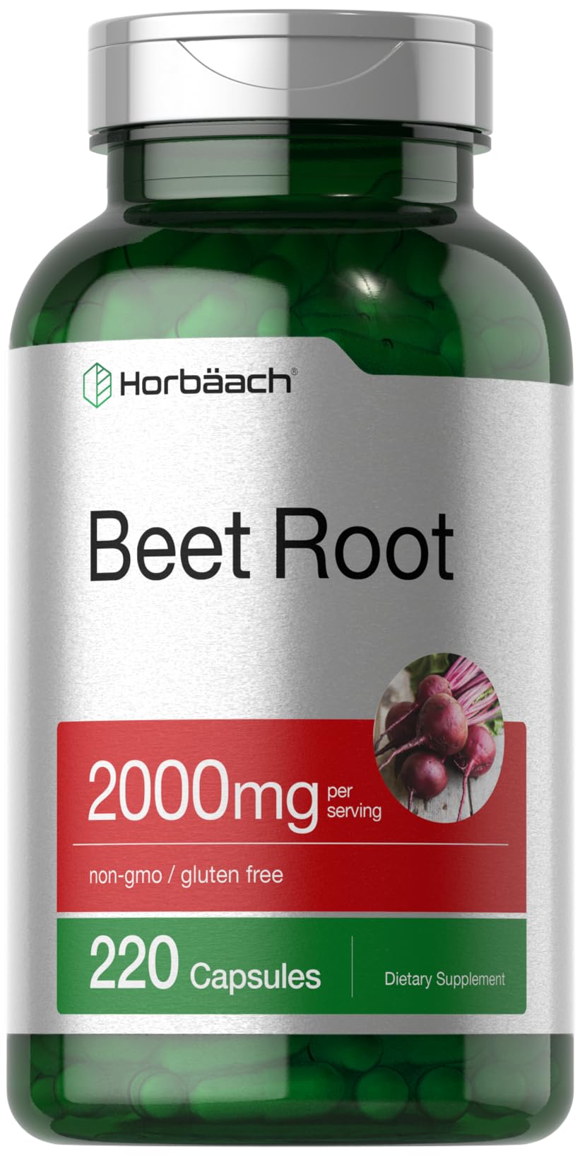 Horbäach Beet Root Powder Capsules | 220 Pills | Herbal Extract | Non-GMO, Gluten Free Supplement - FENGGESTORE20