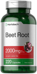 Horbäach Beet Root Powder Capsules | 220 Pills | Herbal Extract | Non-GMO, Gluten Free Supplement - FENGGESTORE20