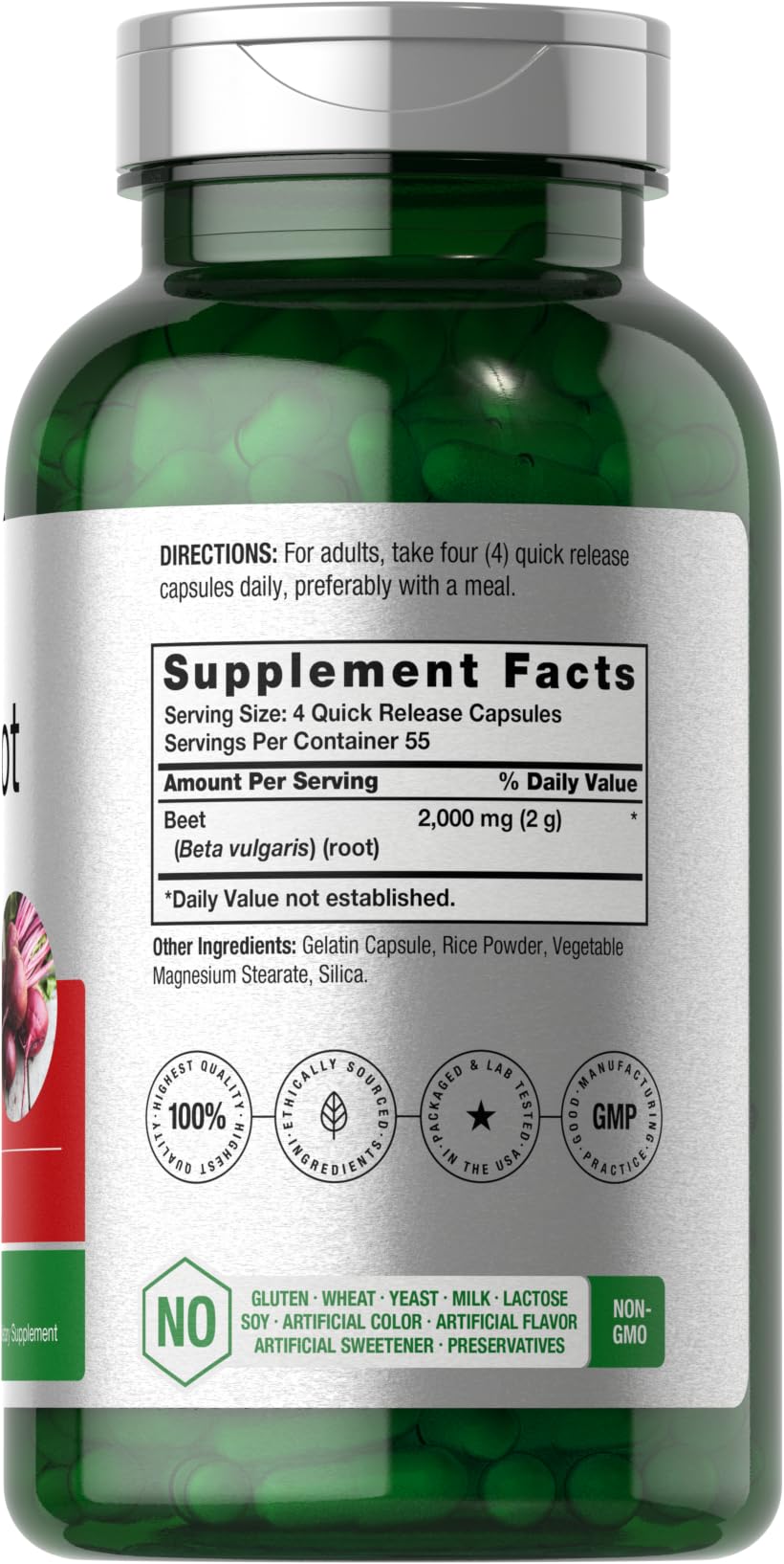 Horbäach Beet Root Powder Capsules | 220 Pills | Herbal Extract | Non-GMO, Gluten Free Supplement - FENGGESTORE20