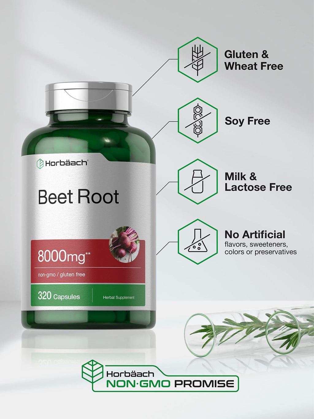 Horbäach Beet Root Powder Capsules | 320 Pills | Non-GMO, Gluten Free Formula | High Potency Herbal Extract Supplement - FENGGESTORE20