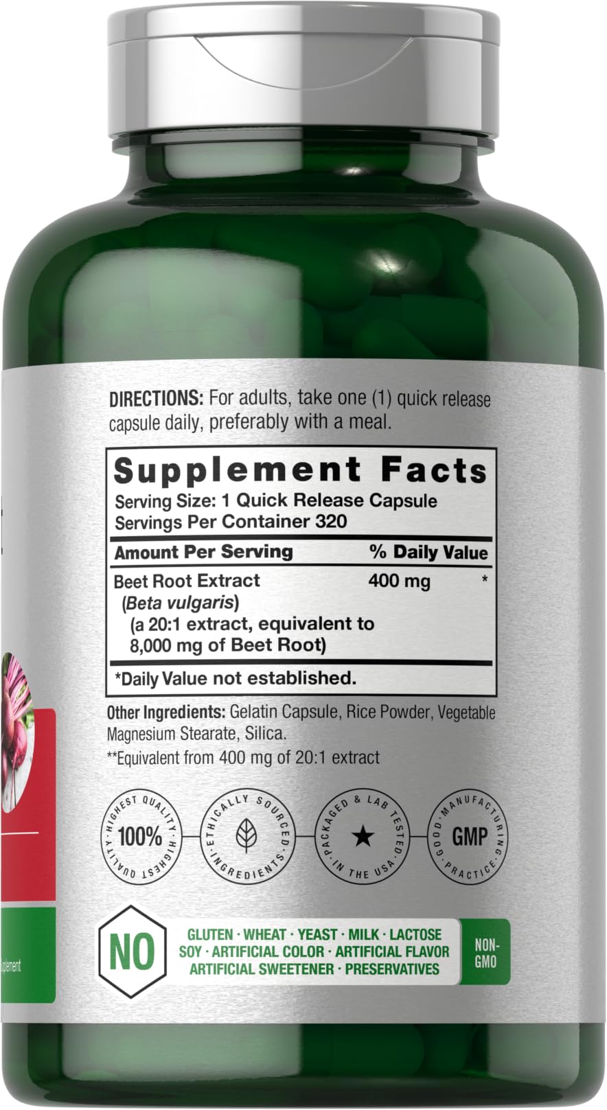 Horbäach Beet Root Powder Capsules | 320 Pills | Non-GMO, Gluten Free Formula | High Potency Herbal Extract Supplement - FENGGESTORE20
