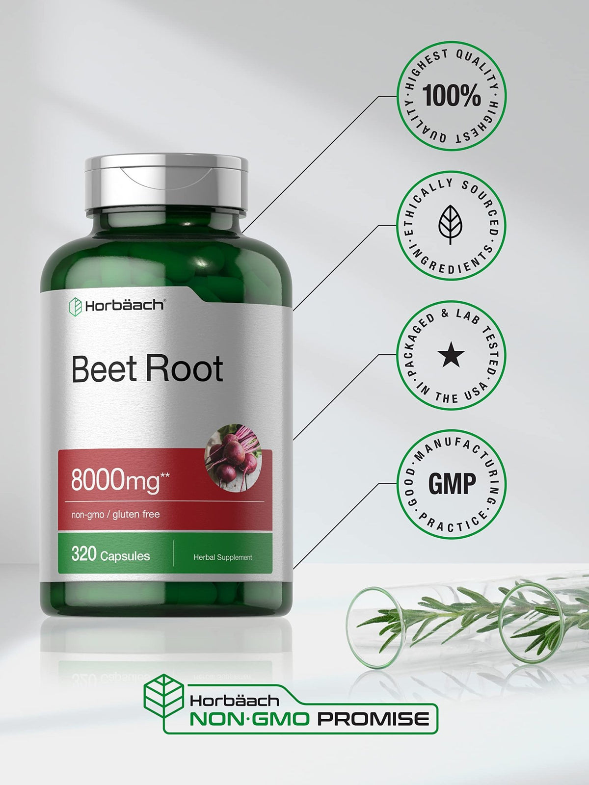 Horbäach Beet Root Powder Capsules | 320 Pills | Non-GMO, Gluten Free Formula | High Potency Herbal Extract Supplement - FENGGESTORE20