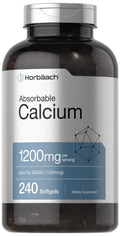 Horbäach Calcium 1200 mg with Vitamin D3 | 240 Softgels | 5000 IU Vitamin D3 | Absorbable Calcium Supplement for Women and Men - FENGGESTORE20