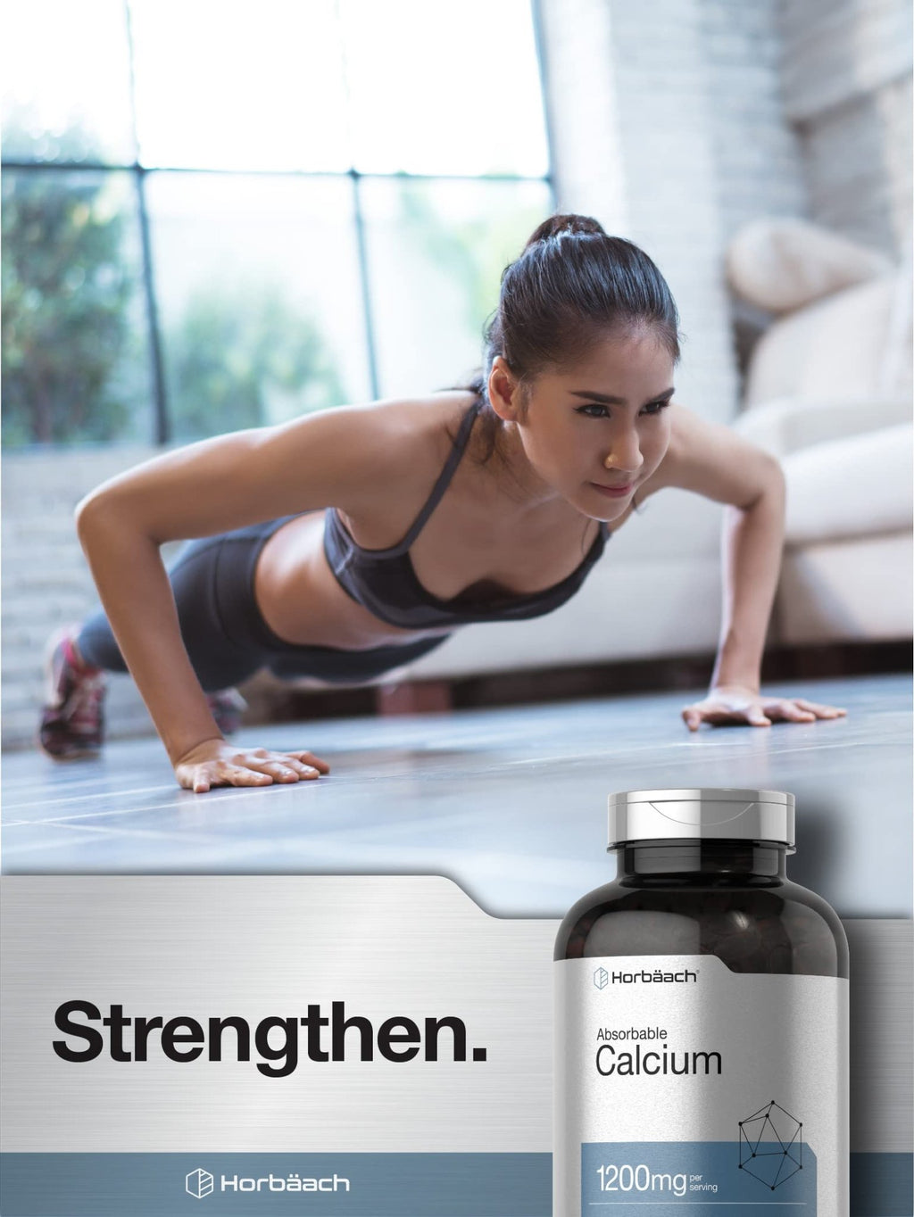 Horbäach Calcium 1200 mg with Vitamin D3 | 240 Softgels | 5000 IU Vitamin D3 | Absorbable Calcium Supplement for Women and Men - FENGGESTORE20